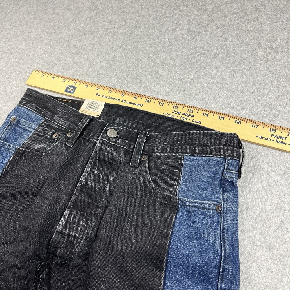 Levis 501 Jeans Men 31x30 Straight Leg Button Fly Denim Blue Black Two Toned NWT - Picture 7 of 10